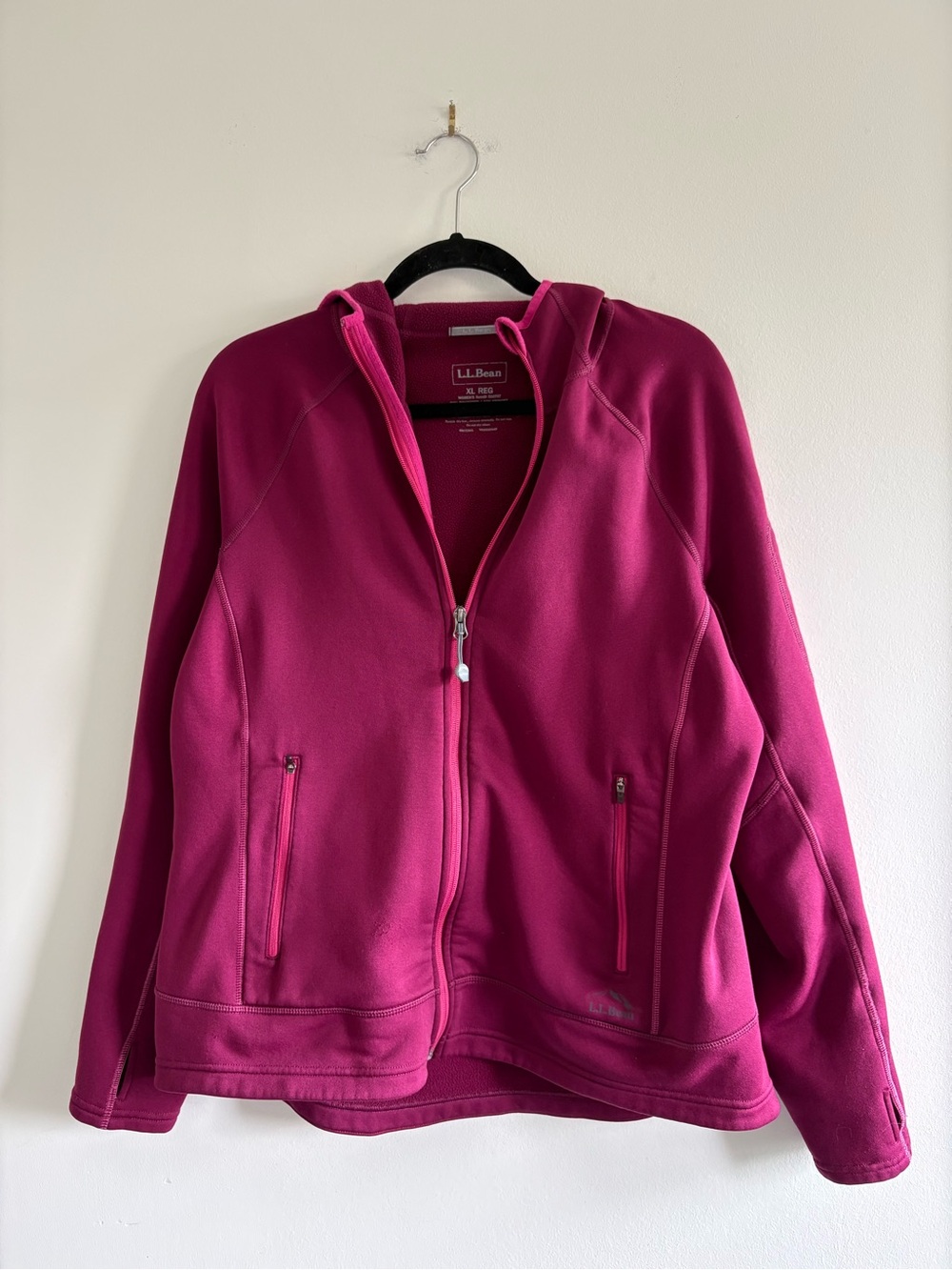 L.L. Bean Fuchsia Women's Fleece Zip Up size XL